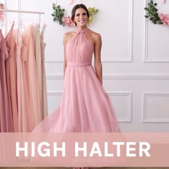 Birdy Grey ‘CHRISTINA’ CONVERTIBLE DRESS TULLE DUSTY BLUE NEW NWT Bridesmaid L - Picture 5 of 16